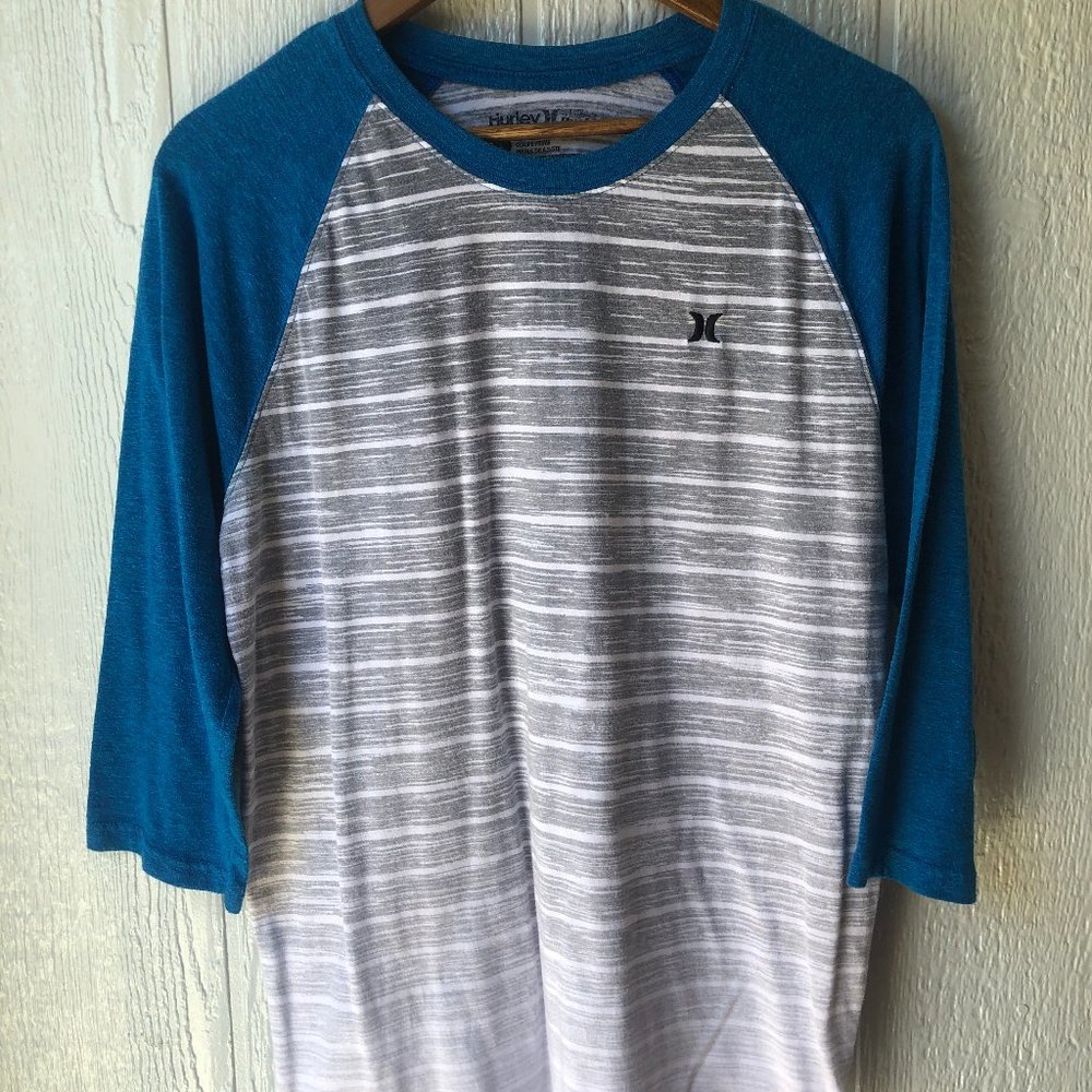 Hurley Men's Large Quarter Sleeve Baseball T-Shirt